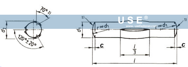 DIN 1475 - Grooved Pins With Third Length Centre-grooved